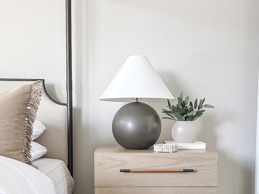 Mastering the Art of Nightstand Styling - Beige White Gray