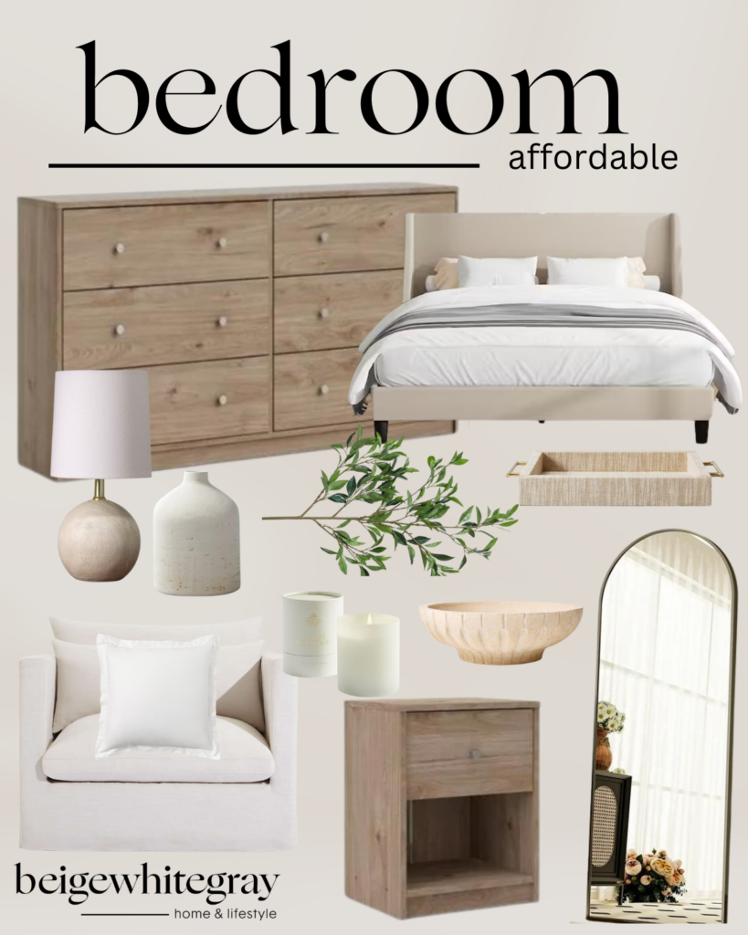 reimagining rest our stunning bedroom reveal | how to, bedroom styling, home, home decor, room refresh, neutral home, affordable home, arched mirror, accent chair, decor