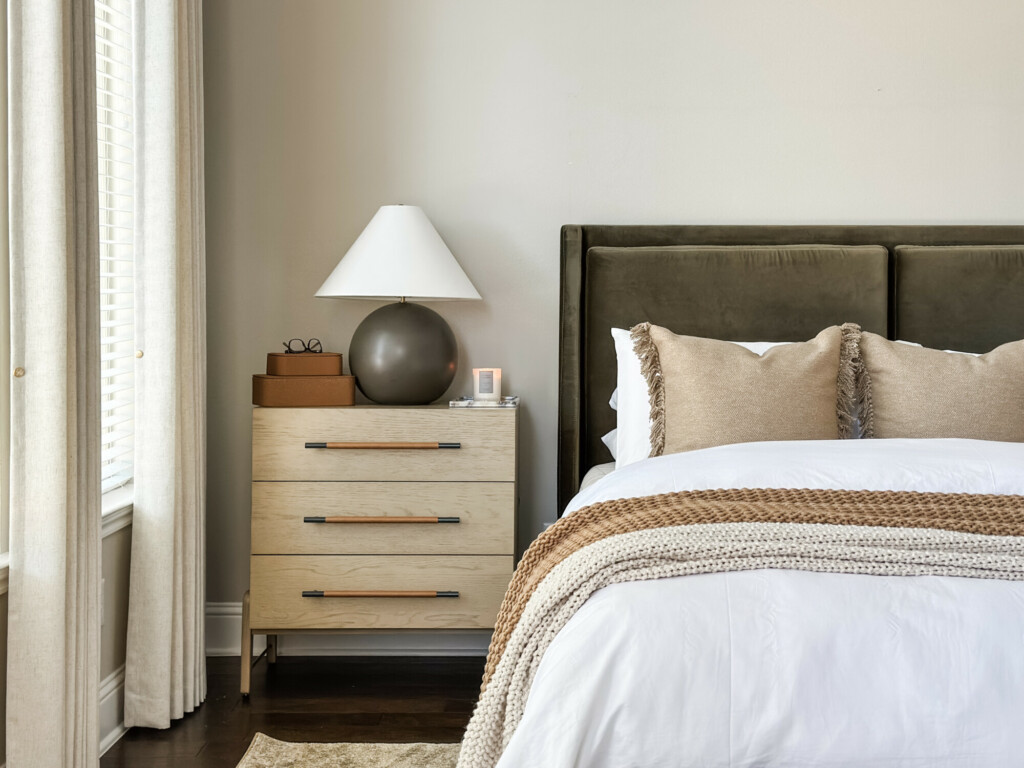 reimagining rest our stunning bedroom reveal | how to, bedroom styling, home, home decor, room refresh, neutral home, modern home, nightstand styling, lighting, storage, area rug