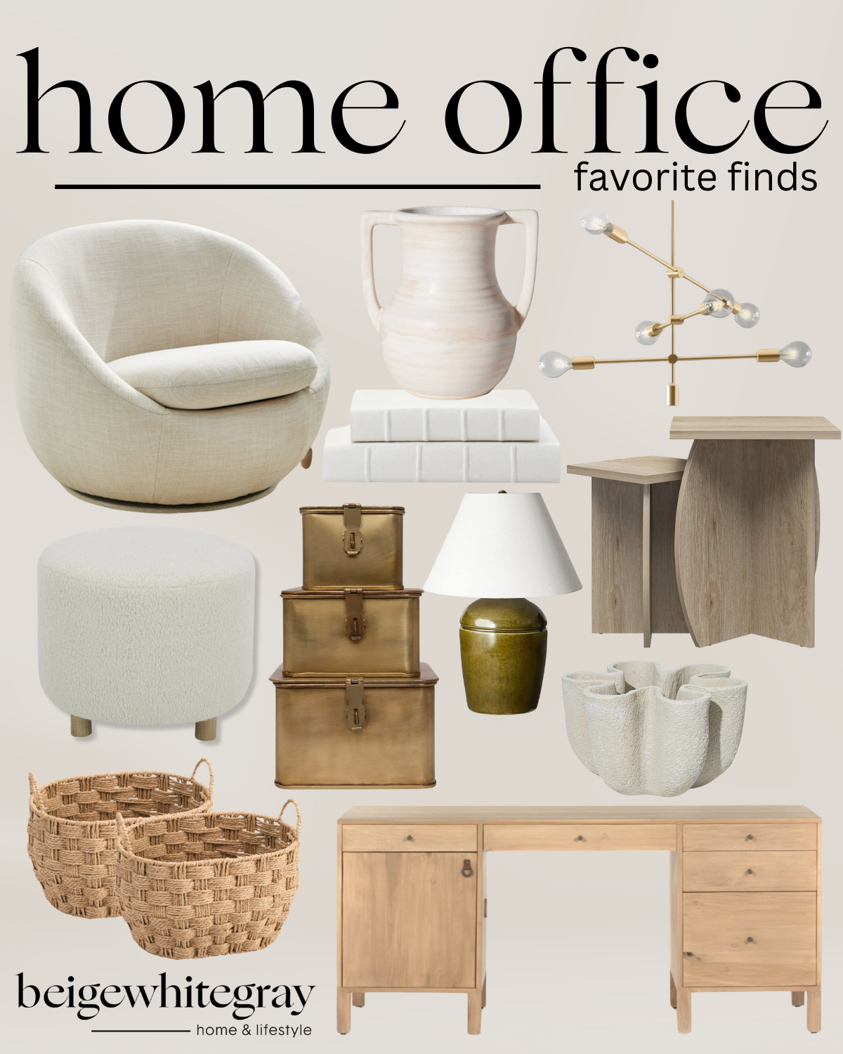 tips for creating a functional and comfortable home office | home, home office, home office styling, office furniture, furniture find, favorite finds, accent chair, neutral home