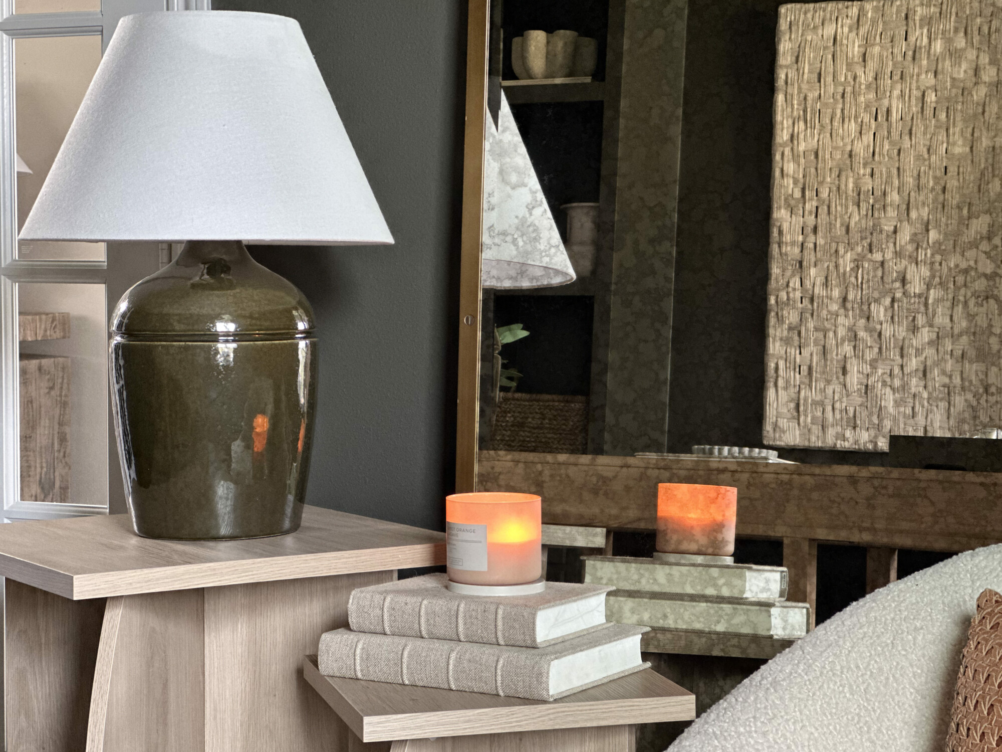 tips for creating a functional and comfortable home office | home, home office, home office styling, lighting, modern lighting, modern home, moody office
