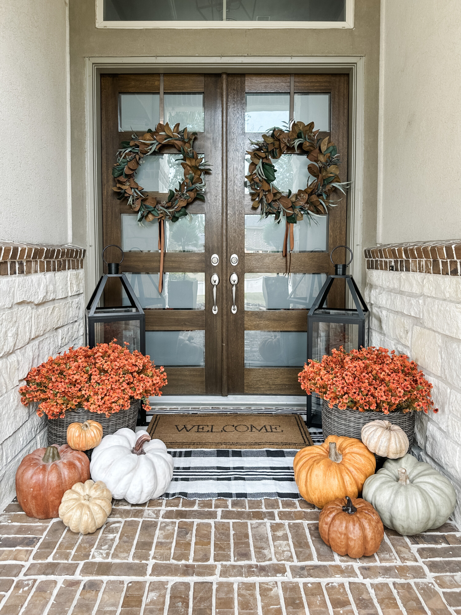 seasonal refresh | fall front porch | fall front porch, fall decor, seasonal decor, seasonal porch, pumpkins, neutral home, home decor, fall inspo, autumn inspo, autumn porch, porch finds, seasonal porch decor, faux pumpkins, thanksgiving, thanksgiving porch