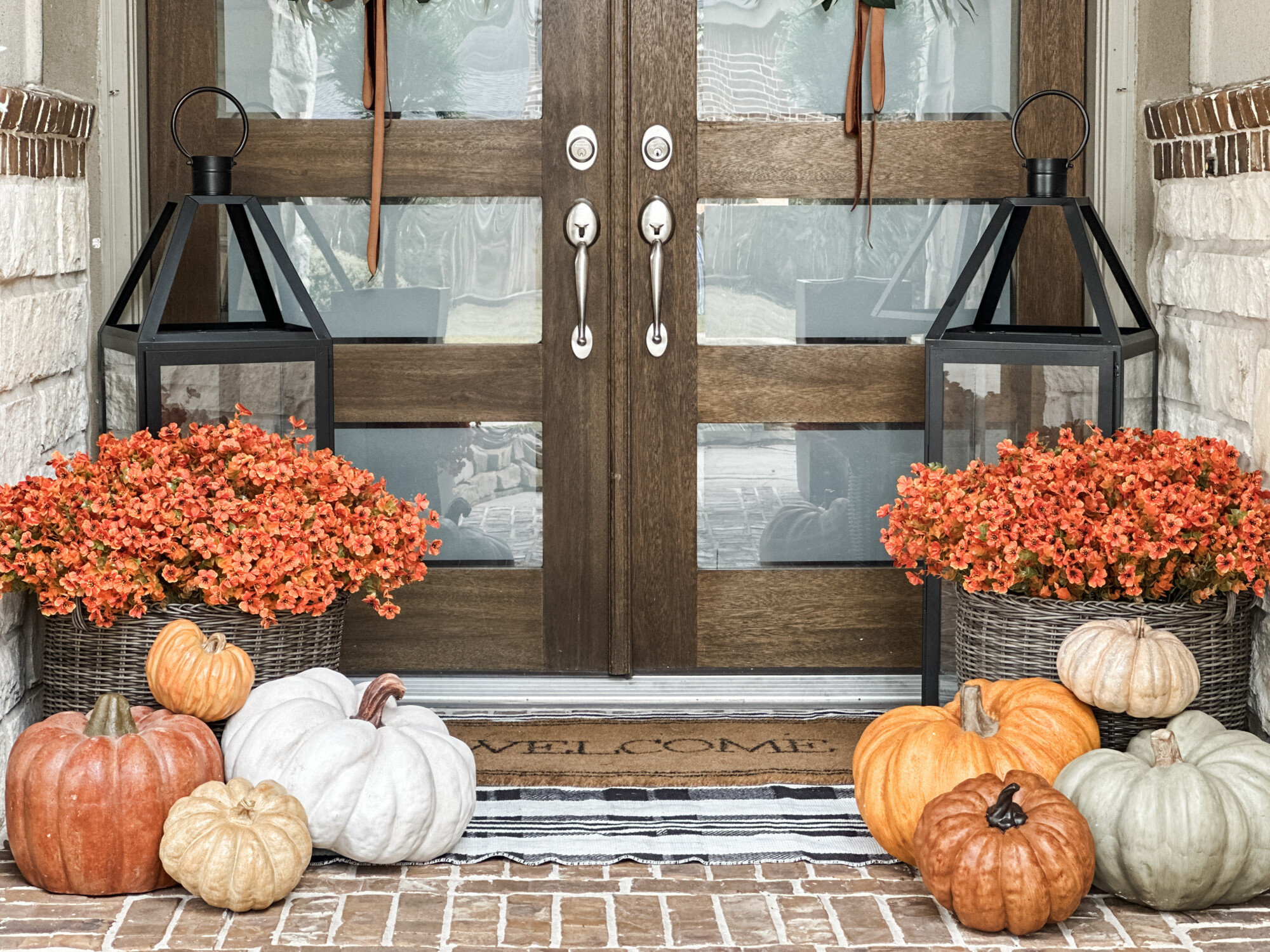 seasonal refresh | fall front porch | fall front porch, fall decor, seasonal decor, seasonal porch, pumpkins, neutral home, home decor, fall inspo, autumn inspo, autumn porch, porch finds, seasonal porch decor, faux pumpkins, thanksgiving, thanksgiving porch