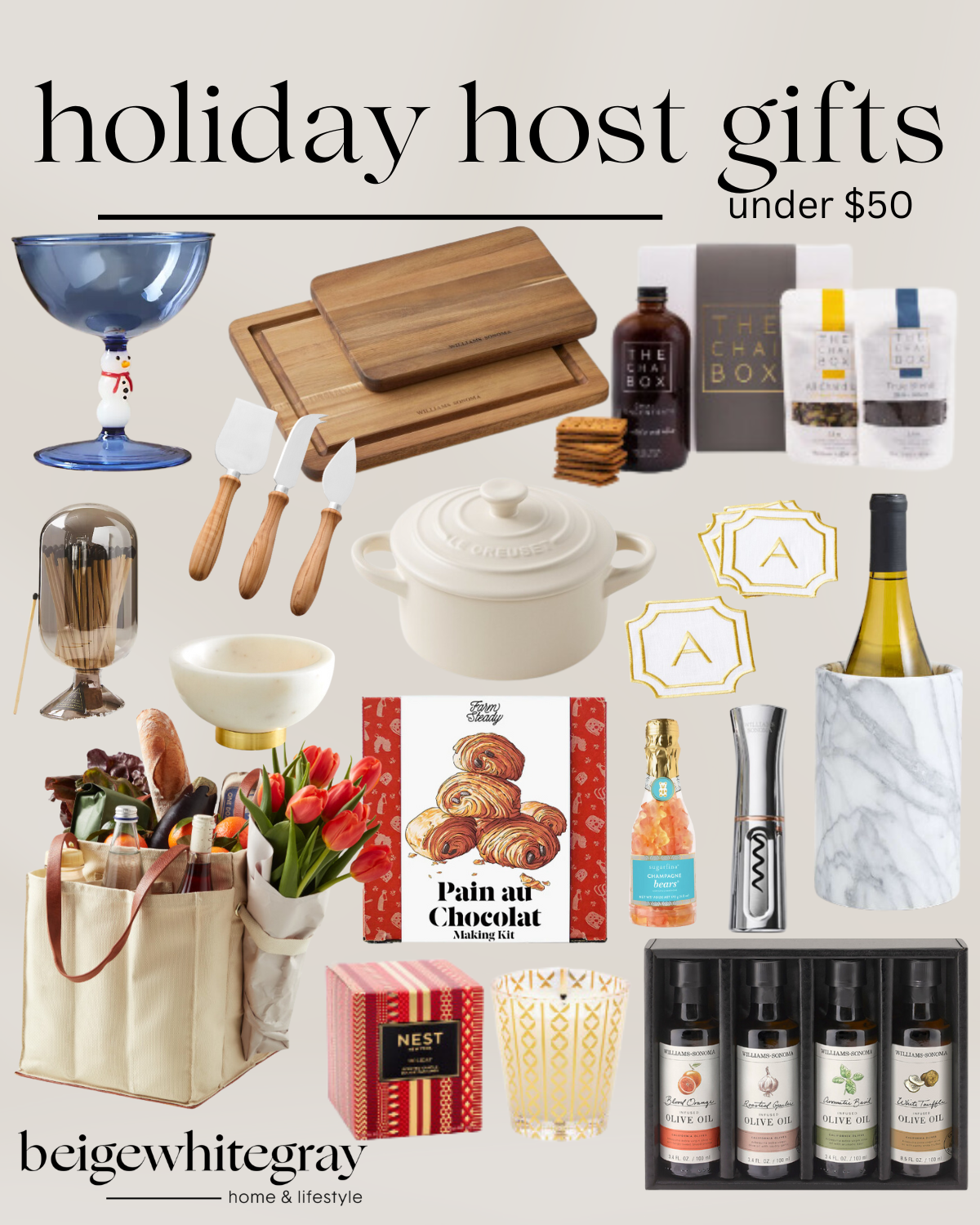 thoughtful and affordable diy host gifts under $35 | host gifts, diy gifts, gift ideas, handmade gift, gift ideas, home goods, wine accessories, market tote, candle, kitchen essentials, coasters