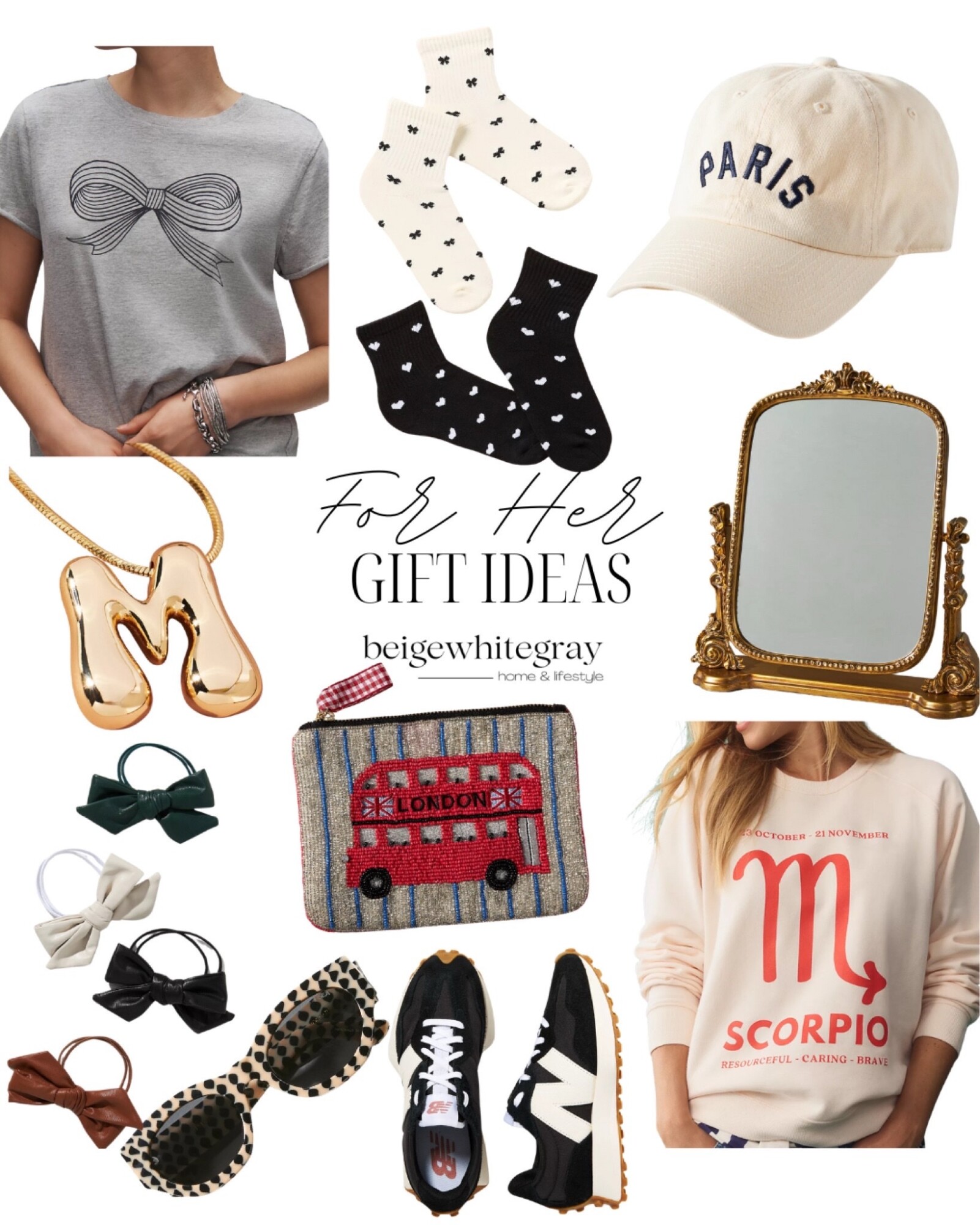 last minute gift ideas | gift guide, gifts for her, gifts for him, vanity mirror, gifts she willl love, hair accessories, personalized gift ideas