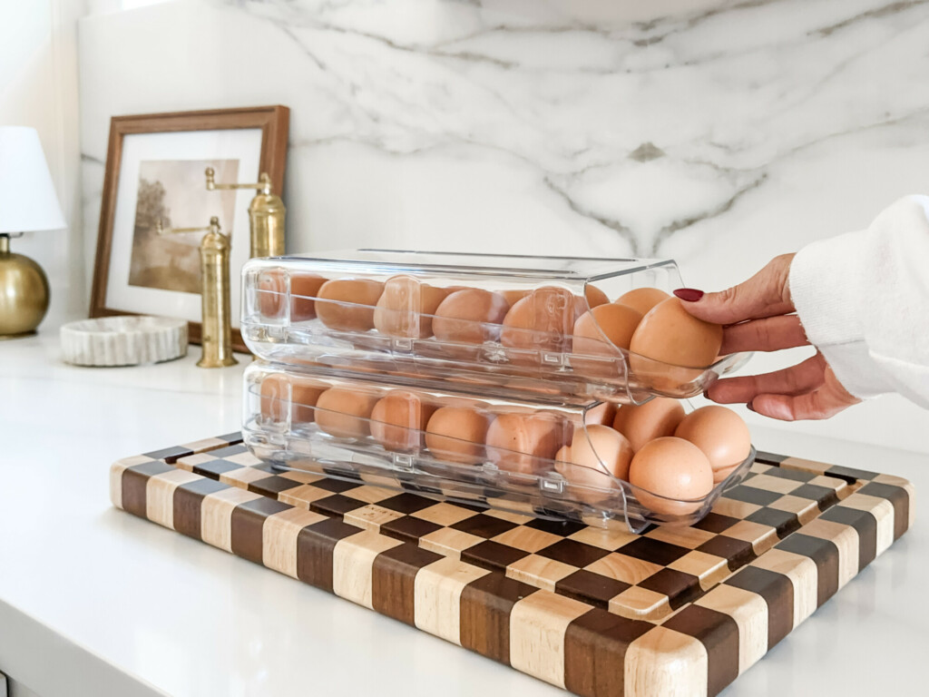 kitchen organization, kitchen essentials, kitchen refresh, kitchen storage, food storage, fridge storage, egg container, cutting board, kitchen decor
