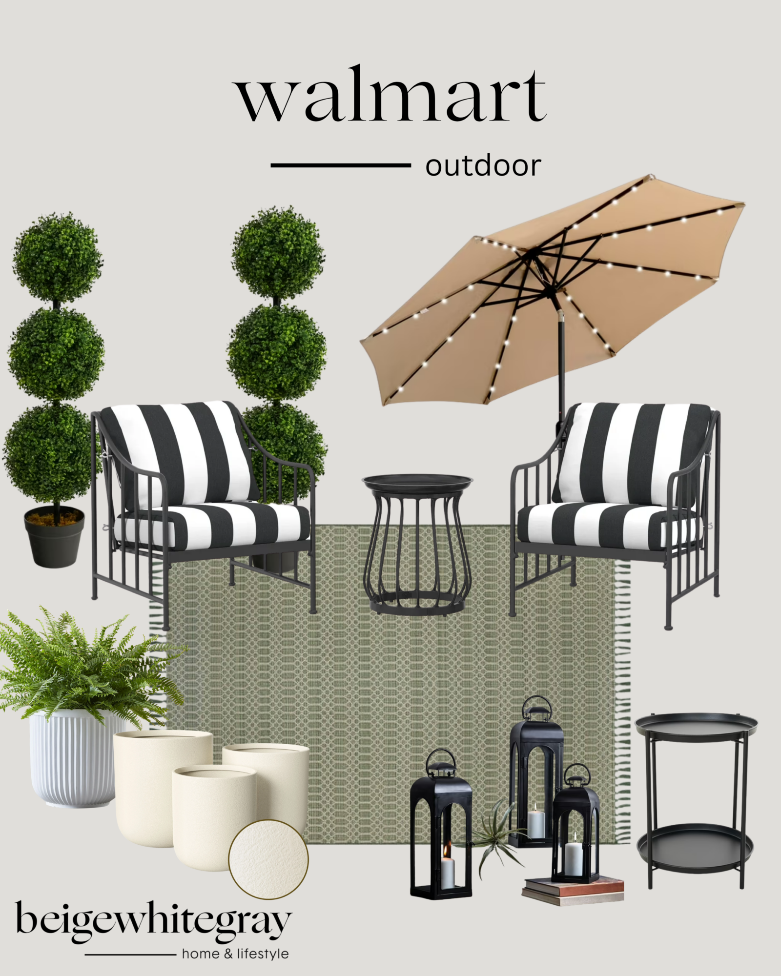 white and black walmart patio 