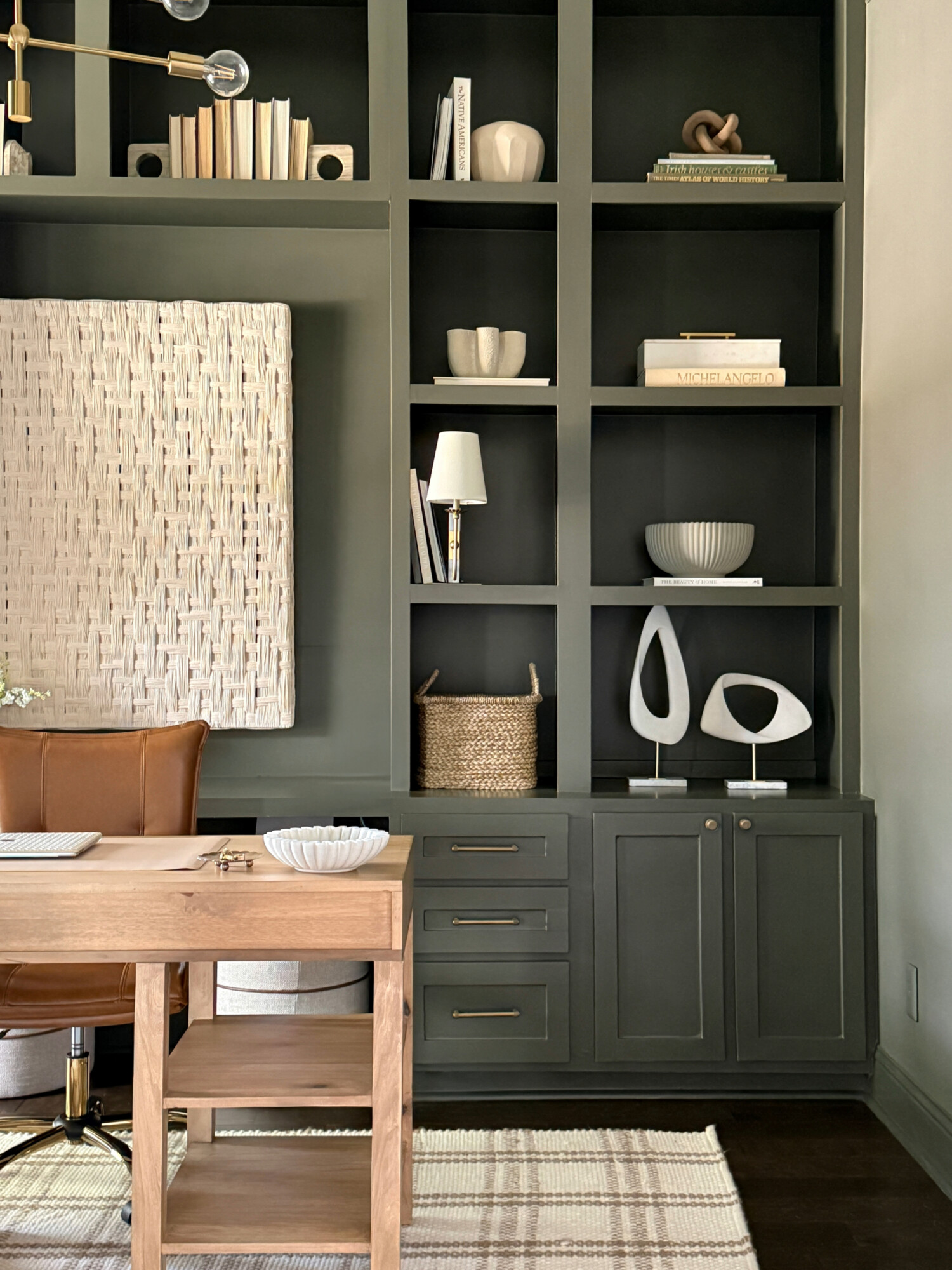 wayfair green and neutral office