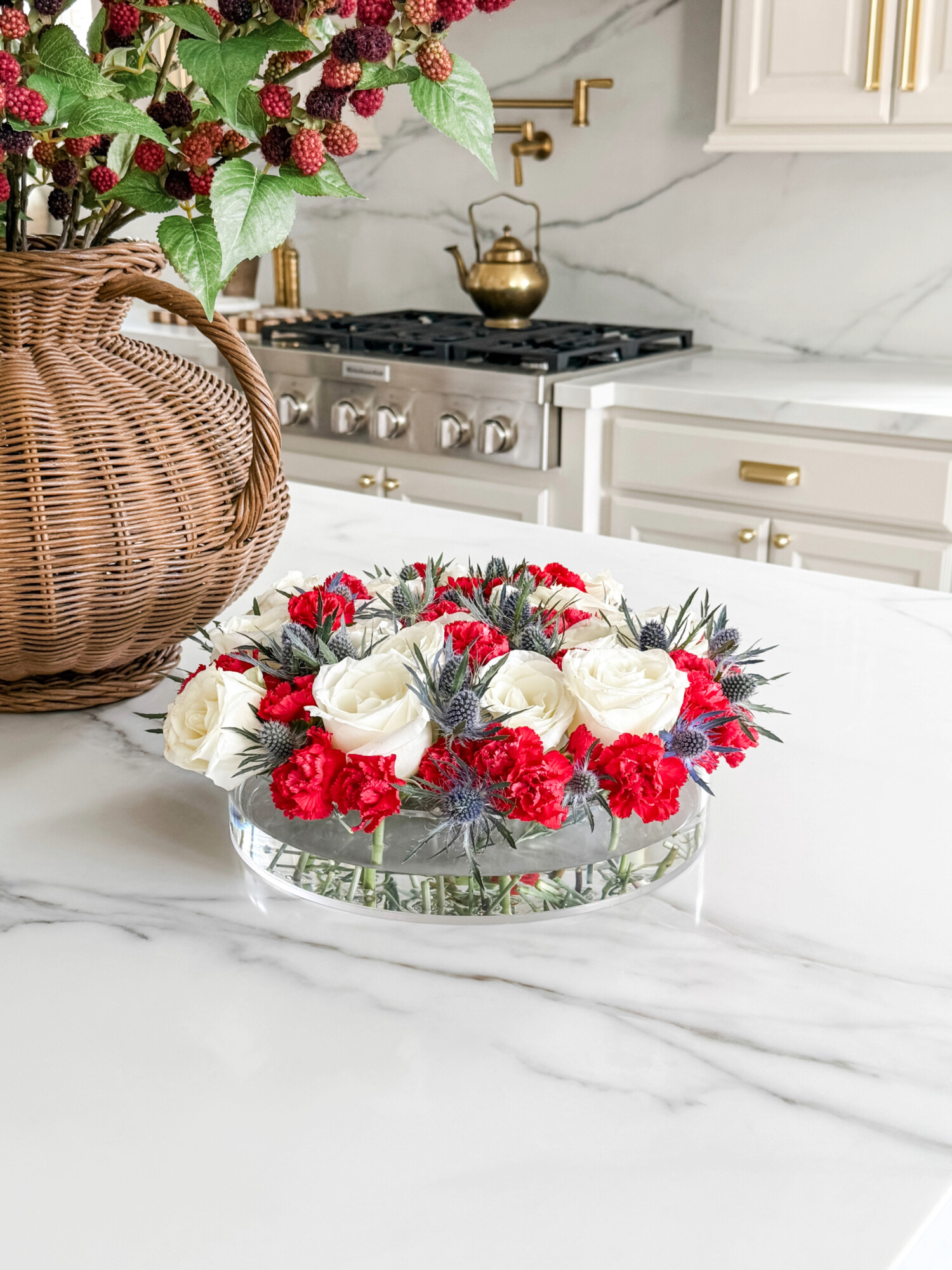 fourth of july flower arrangement
