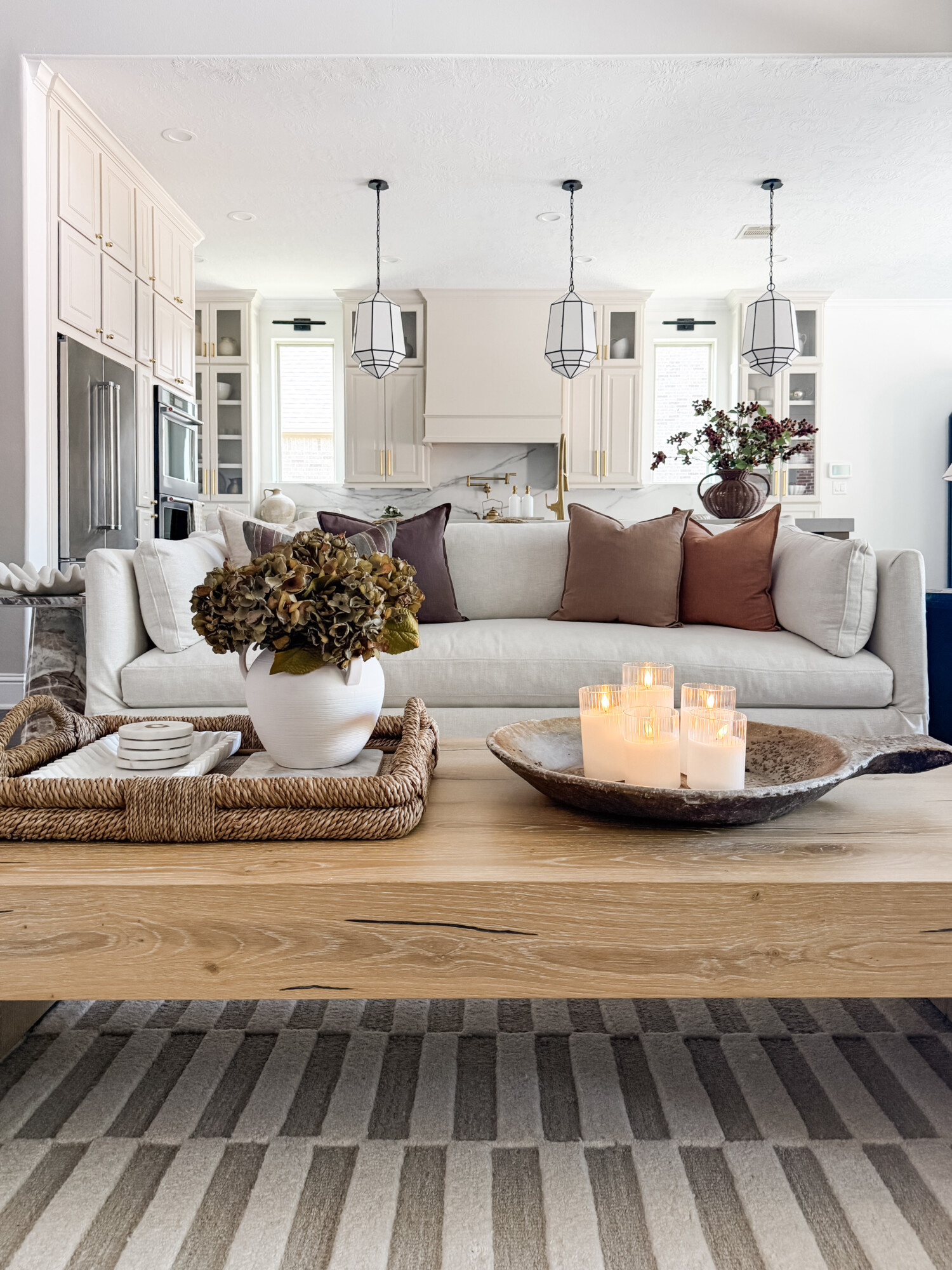 fall styled coffee table