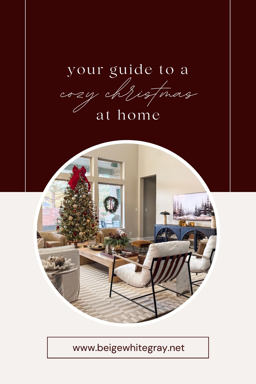 your guide to a cozy christmas at home blog pin graphic